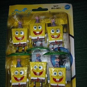 Wilton SpongeBob  Cake Topper Set Of 6. NWT